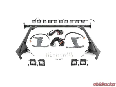 ZROADZ Multi-LED Roof Cross Bar and 4-Pod A-Pillar Complete Kit w/ (14) 3-Inch ZROADZ Light Pods Jeep Gladiator 2019-2025 - Z934931-KIT4AW