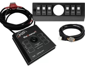 sPOD SourceLT AeroForce Gauge & Blue LED Switch Panel Jeep Wrangler JK 2007-2008