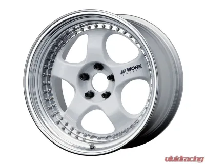 Work Wheels Meister S1 3P Wheels 18x10.0 White Center w/ Anodized Polished Lip - WS13P1810035AZWHT