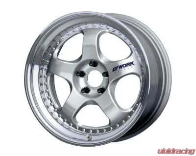 Work Meister S1 3P Wheel 19x9.5 5x100|5x114.3 23mm Silver Face | Anodized Polished Lip - WS13P199523OVSIL
