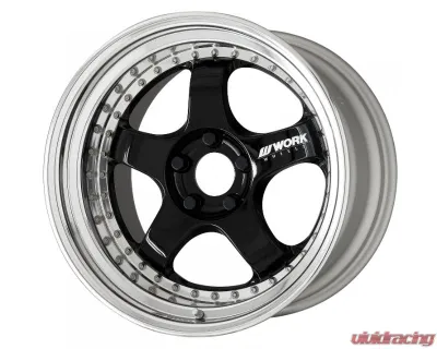 Work Wheels Meister S1 3P Wheel 18x11 Matte BLK Center- Glossy BLK Lip- Gold Bolts - W-S1-3P-18x11-MBLK-GBLKL-GLD