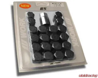 Work Wheels Black M12x1.5 RS Type Closed End Lug Nuts - WRSM12x1.5BKC