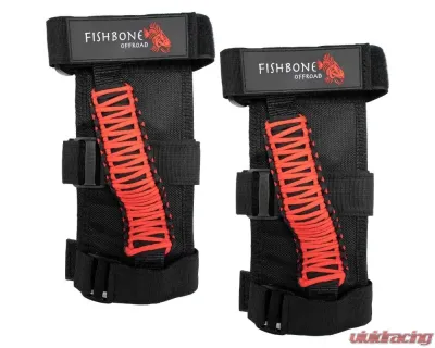 Fishbone Red ParaCord Grab Handles w/ 3 Straps Universal - FB55280