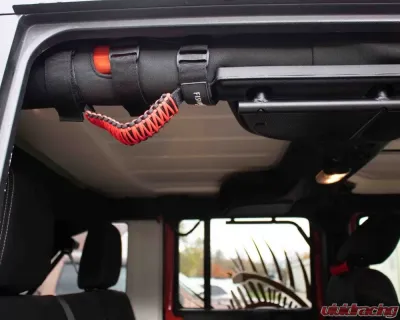 Fishbone Red ParaCord Grab Handles w/ 3 Straps Universal - FB55280