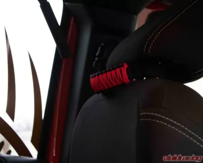 Fishbone Red ParaCord Head Rest Grab Handles Universal - FB55282