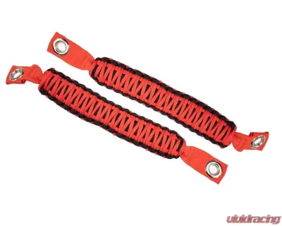 Fishbone Red ParaCord A-Pillar Grab Handles JK Wrangler 2007-2018 - FB55284