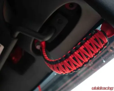 Fishbone Red ParaCord A-Pillar Grab Handles JK Wrangler 2007-2018 - FB55284
