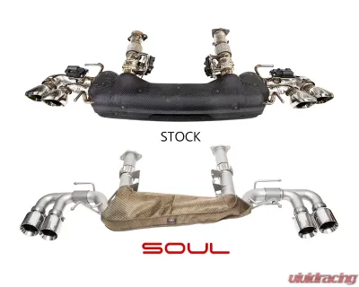 Soul Performance Valved Exhaust Package 4" Dual Wall Straight Cut Tips Brushed Chevrolet C8 Corvette Stingray 2020-2024 - CHEV.C8.VPKG.SWT.BR