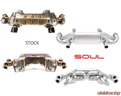 Soul Performance Valved Exhaust System Signature Satin Straight Cut Double Wall Tips Valve Controller Porsche 718 GT4 | Spyder | GTS Cayman 2020+ - POR.718GT4.VES.DWST.VC