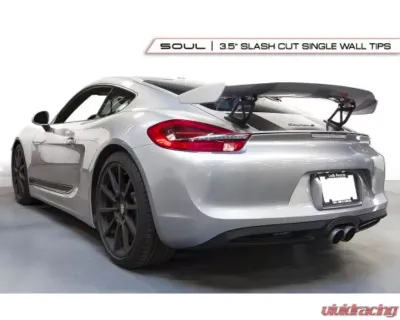 Soul Performance Performance Exhaust System Straight Cut Single Wall Tips Titanium Porsche 981 Cayman | Boxster 2013-2024 - POR.981.ESX.SWTT