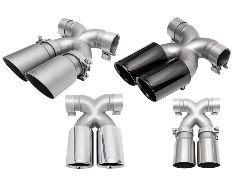 Soul Performance Bolt-On X-Pipe With Tips Long Slash Cut Single Wall Tips Satin Black Porsche 987.1 Cayman | Boxster 2005-2008 - POR.9871.XT.SLTBL