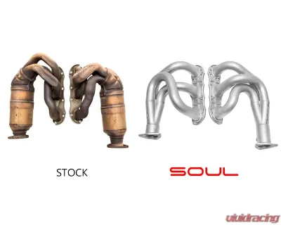 Soul Performance Long Tube Competition Headers w/O2 Spacers pair Porsche 997.2 Carrera 2009-2011 - POR.9972.LTCOHO2