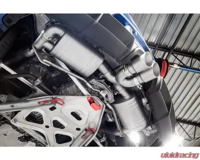 Soul Performance Valved Exhaust System Slash Cut Single Wall Tips Titanium Porsche 981 GT4 | Spyder 2015-2016 - POR.GT4.VES.SLTT