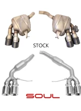 Soul Performance Resonated Muffler Bypass Exhaust 4" Dual Wall Slash Cut Tips Brushed Porsche Macan 2.0T 2016-2018                                     - POR.MAC2.MB.SLT.BR - Image 3