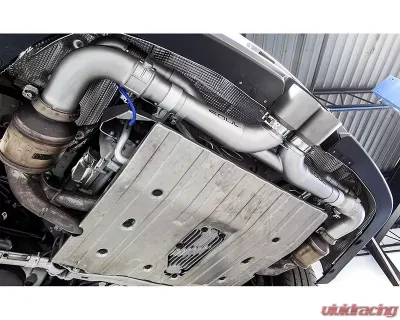 Soul Performance Center Muffler Bypass Exhaust w/ 4 inch Straight Cut Single Wall Satin Black Tip Porsche 991 GT3/GT3 RS | 911R 2014+ - POR.991GT3.CMB.SWTB