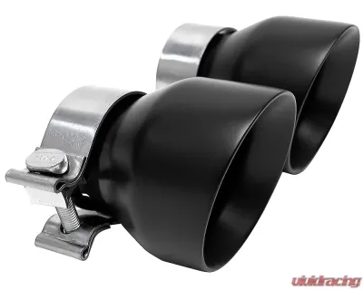 Soul Performance Bolt On Exhaust Tips Dual Wall Slash Cut Jet-Hot Matte Black Porsche 718 GT4 / Spyder / GTS - POR.718GT4.DWSL.MB