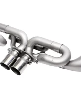 Soul Performance Exhaust System 4" Straight Cut Single Wall Tips (Brushed) Porsche 922 GT3 2022+                                     - POR.992GT3.ESX.SWT4BR - Image 2