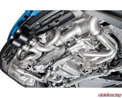 Soul Performance 4" Cut Single Wall Tip Satin Black Soul Valved Exhaust Package w/ Catted HJS HD 200 Cell Catalytic Converters Porsche 992 GT3 2022+ - POR.992GT3.VPKGS.SLT4B