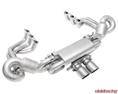 Soul Catted Valved Exhaust Package w/ 4" Slash Cut Sig. Satin Tips Porsche 992 GT3 2022+ - POR.992GT3.VPKGS.SLT4
