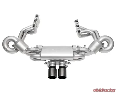 Soul Catted Valved Exhaust Package w/ 4" Straight Cut Satin Black Tips Porsche 992 GT3 2022+ - POR.992GT3.VPKGS.SWT4B