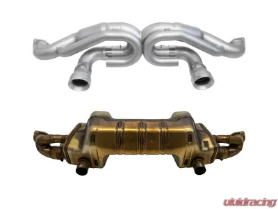 Soul Performance Satin Black Straight Cut Tips Non-Resonated Race Exhaust Porsche 718 GT4 RS 2017+ - POR.718GT4RS.RE.DWST.MB