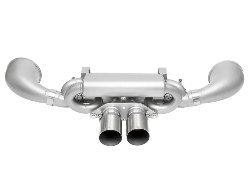 Soul Performance 4inch Slash Cut Single Wall Tips Satin Black Valved Exhaust System Porsche 992 GT3 2022+ - POR.992GT3.VES.SLT4B