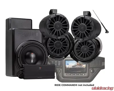 MB Quart Five Speaker 500 Watt Stage 5 Audio System Polaris General (w/ Ride Command) 2016+ - MBQG-STG5-RC-1