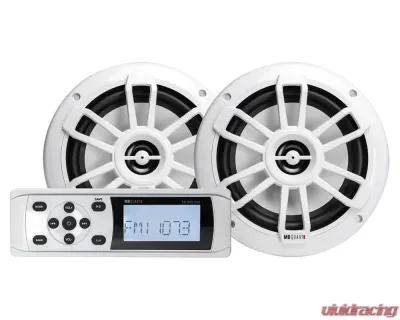 MB Quart White 160 Watt MDR2.0 Bluetooth Source Unit w/ Two 6.5" Nautic Speakers - MDR2.0S2W