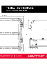 Body Armor 4x4 Mid Size Universal Overland Rack                                     - TK-6126 - Image 8