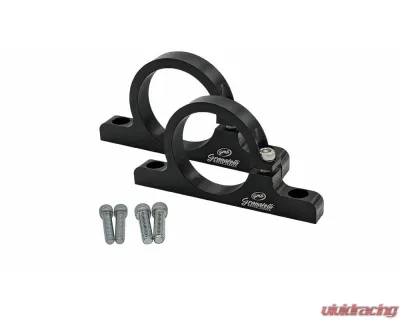 Granatelli Motorsports 1.75" 44mm Aluminum Fuel Filter Mounting Brackets Black - 383544B