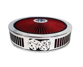 Granatelli Motorsports Blingz Beauty Bandz Red and Chrome Air Filter Assembly Craps