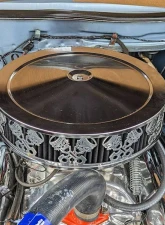 Granatelli Motorsports Blingz Beauty Bandz, 14" Diameter, 3" Tall Air Cleaner Grill - Skullz and Rods                                     - 750004 - Image 3