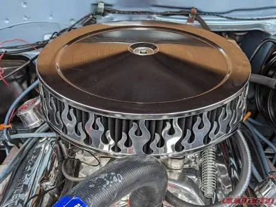 Granatelli Motorsports Blingz Beauty Bandz, 14" Diameter, 3" Tall Air Cleaner Grill - Flames - 750005