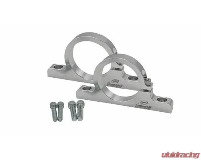 Granatelli Motorsports 1.75" 44mm Aluminum Fuel Filter Mounting Brackets Clear Anodize - 383544C