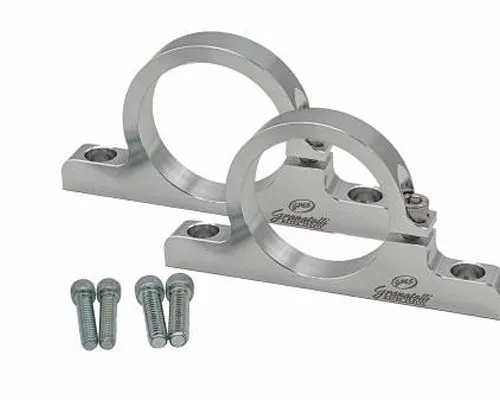 Granatelli Motorsports 2.00" 50mm Aluminum Fuel Filter Mounting Brackets Clear Anodize - 383550C