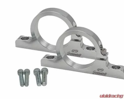 Granatelli Motorsports 2.00" 50mm Aluminum Fuel Filter Mounting Brackets Clear Anodize - 383550C