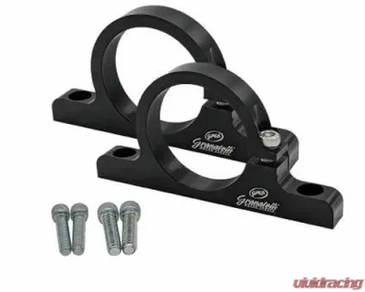 Granatelli Motorsports 2.00" 50mm Aluminum Fuel Filter Mounting Brackets Black - 383550B