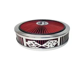 Granatelli Motorsports Blingz Beauty Bandz Red and Chrome Air Filter Assembly Craps