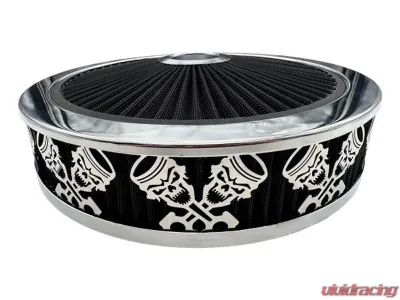 Granatelli Motorsports Blingz Beauty Bandz Black And Chrome Air Filter Assembly Craps - 750030