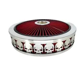 Granatelli Motorsports Blingz Beauty Bandz Red and Chrome Air Filter Assembly Craps