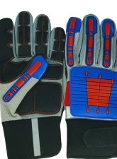 Granatelli Motorsports Off Road Style Work Gloves Red, Blue, Gray and Black X-Large                                     - 706529 - Image 2