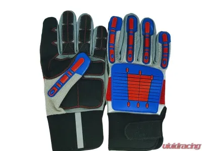 Granatelli Motorsports Off Road Style Work Gloves Red, Blue, Gray and Black X-Large - 706529