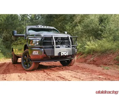Fab Fours Black Powdercoated Winch Mounts with Full Guard Dodge Ram 2500 | 3500 2019-2022 - DR19-N4470-1