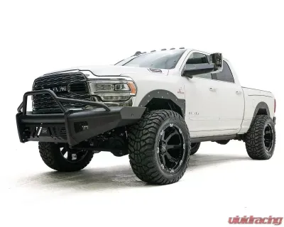 Fab Fours Black Powdercoated Black Steel Elite Front Bumper with Pre-Runner Guard and Sensor Dodge Ram 2500 | 3500 2019-2022 - DR19-Q4462-1