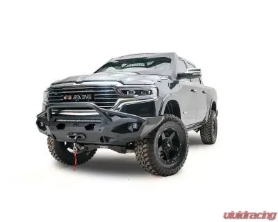 Fab Fours Black Powdercoat Matrix Front Bumper with Pre-Runner Guard Dodge Ram 1500 2019-2022 - DR19-X4252-1