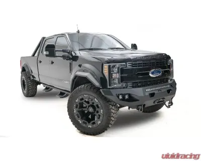 Fab Fours Black Powdercoated Matrix Open Fender Front Bumper Ford Super Duty F-250 | F-350 2017-2022 - FS17-X4151-1
