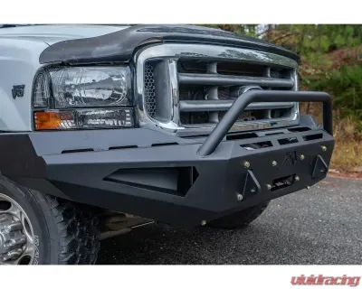 Fab Fours Black Powdercoated Red Steel Front Bumper with Pre-Runner Guard Ford Super Duty F-250 | F-350 1999-2004 - FS99-RS16621