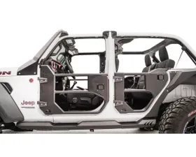 Fab Fours Black Powdercoated Half Front Tube Doors Jeep Gladiator | Wrangler 2018-2022