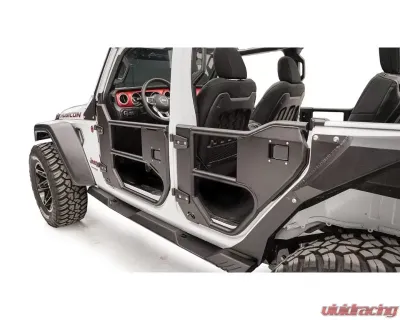 Fab Fours Black Powdercoated Half Tube Doors Jeep Wrangler | Gladiator 2018-2021 - JL1033-1