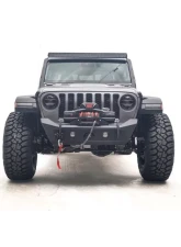 Fab Fours Black Powdercoated Stubby Bumper Jeep Gladiator | Wrangler 2018-2022                                     - JL18-B4751-1 - Image 3
